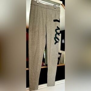 Fila heather gray leggings with large Fila logo on thigh, Size XS